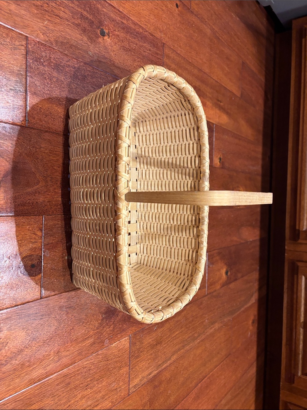 Longaberger Natural Tan Woven Basket with Handle